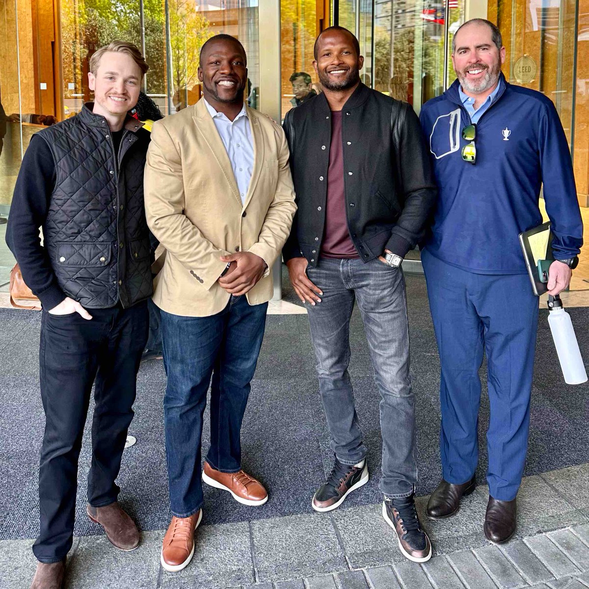 Always great catching up with big bro and fellow DAWG Champ Bailey! We’re both on the mission to make a bigger impact off the field than we did on it. Shoutout to good friends @MarcFordham and @BrandonBearden for joining us as well. Excited for the future! 🙌🏾💪🏾