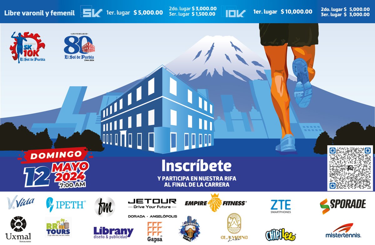 elsoldepuebla1's tweet image. 👟 ¿Listos para nuestra carrera de aniversario? El primer lugar para los 10 km tiene un premio de 10 mil pesos.

Con @IPETH_  de aliado llegarás a la meta 🪙

Consulta los detalles 👉 cutt.ly/Fw0xxsHo