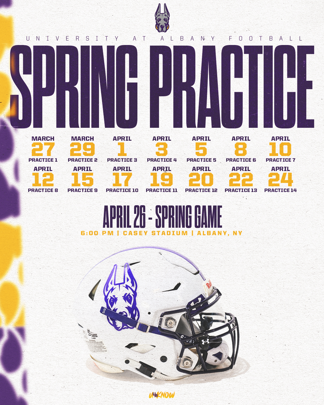 UAlbany Football on X: "Spring Schedule Drop! 📅 We'll have 14 practices  over the next month, capped by our annual Spring Game on April 2️⃣6️⃣  #UAUKNOW https://t.co/2iszCrY7t6" / X