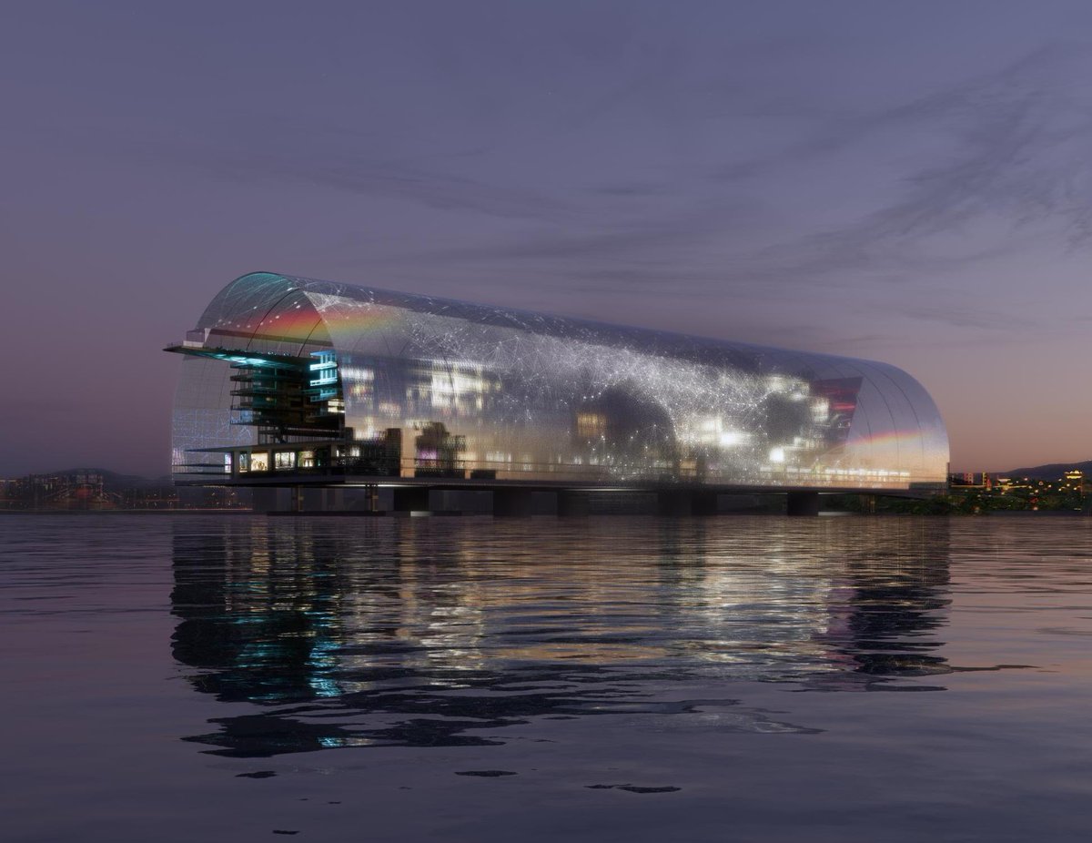 Competition – Proposal, 2022 Zhoushan Grand Theatre, China Placed on the water, a pier creates a promenade moving above the sea, with bars, restaurants, shops, markets. It invents a calm destination of fascination and observations of the city's skylines, stars and clouds.