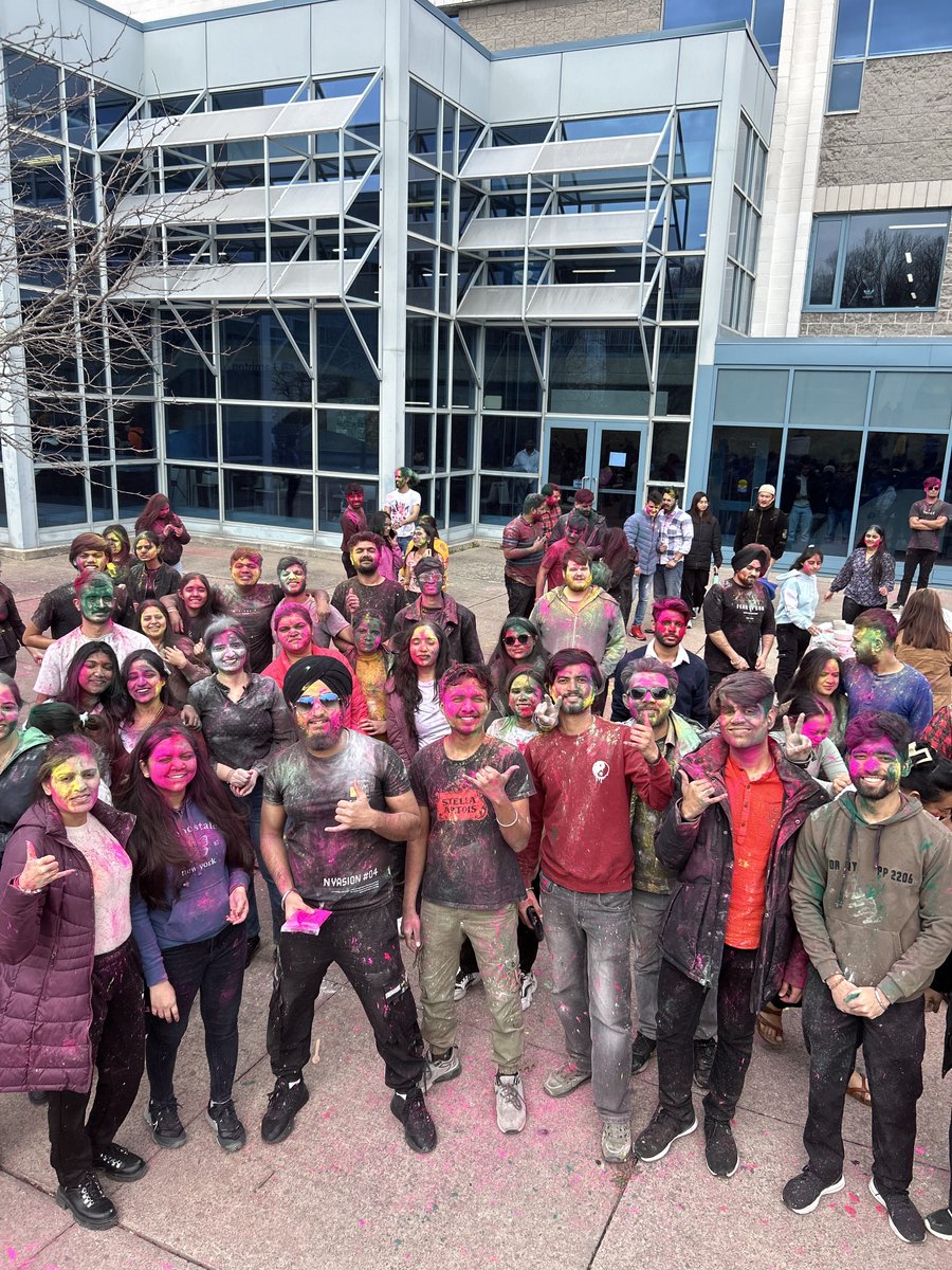 The snow has melted, the sun is shining, and it's a great day to celebrate Holi @LambtonCollege! Thanks to @lambtonsac for putting on this annual event that is always a favourite. #LCPride #TheLambtonWay