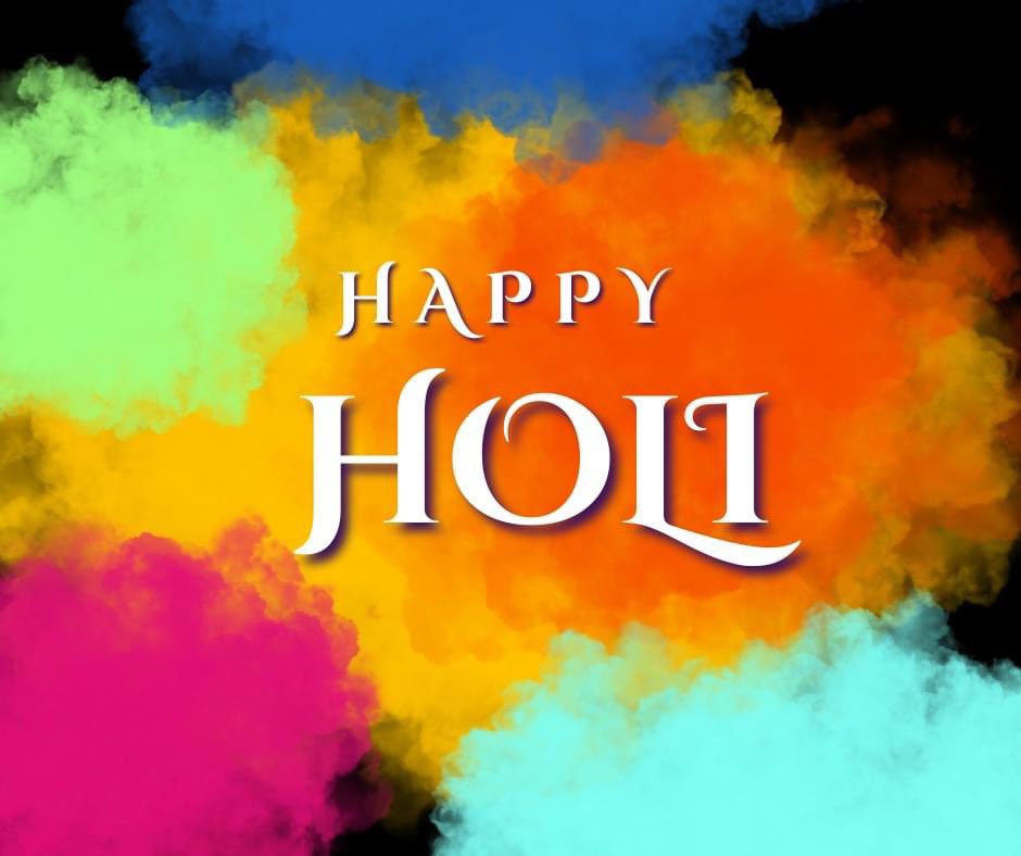 Happy #Holi! Wishing all who celebrate a day of joy and renewal.