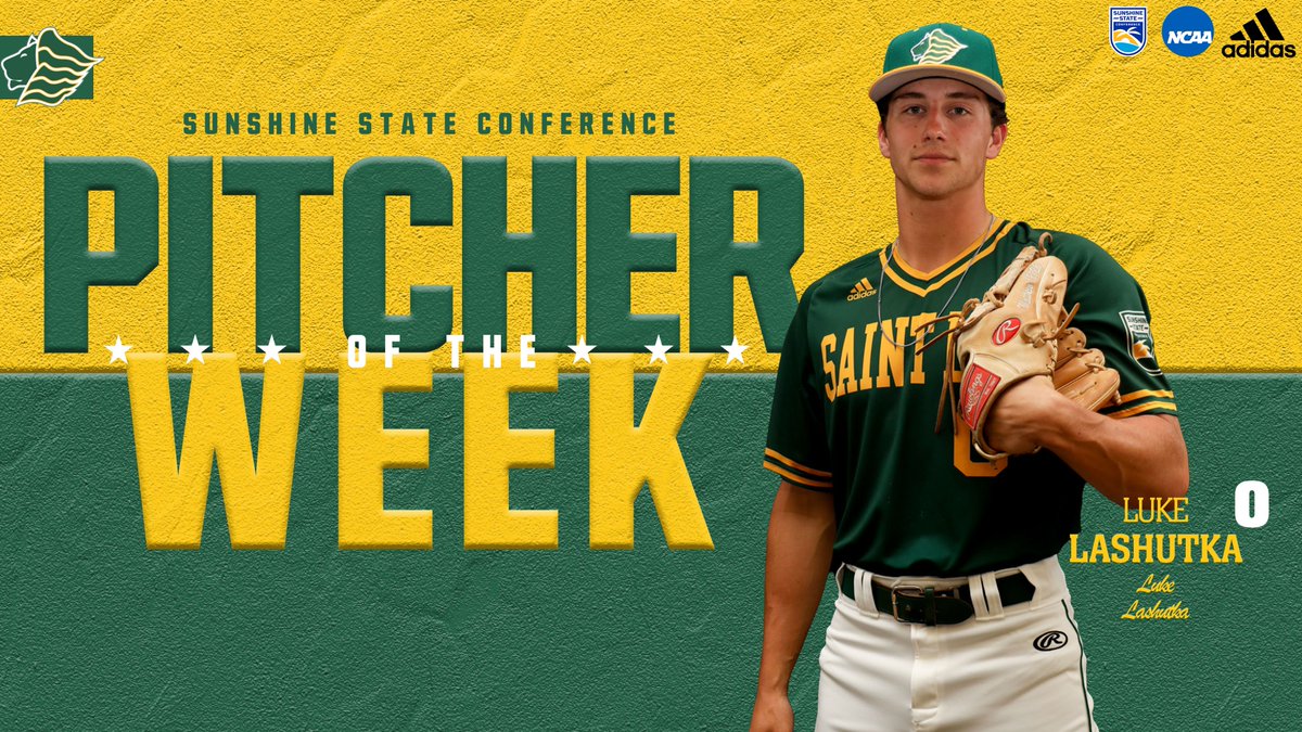 Luke Lashutka takes home his fourth @D2SSC weekly honors as he pitched five scoreless innings in 10-6 @saintleobase win over Embry-Riddle! 🔗tinyurl.com/yxx7e87a #GOLIONS 🦁 | #SAINTLEO1PRIDE 🦁