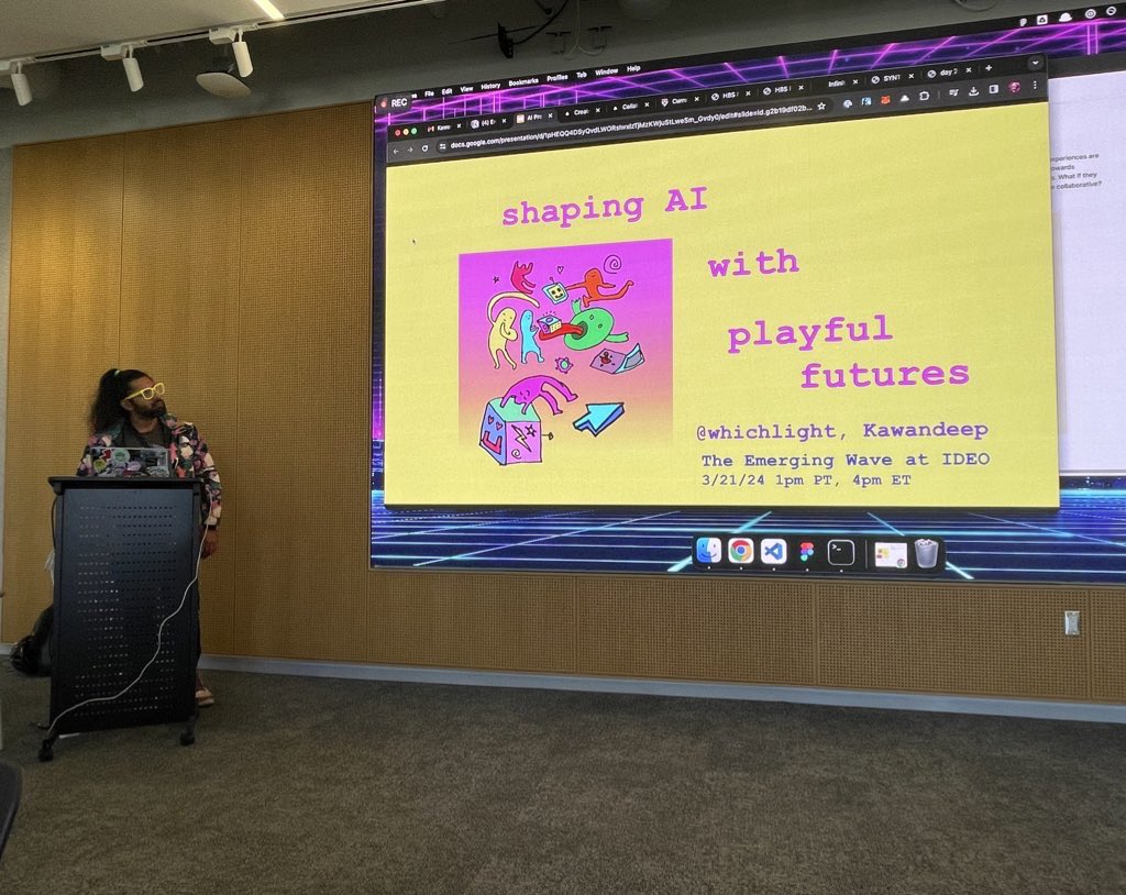 i gave a talk at @ideo about my AI work! in collaboration with the play lab, so included lots of interactive things & brainstorms & fun i’ve started to share about my work - open to speaking at meetups, confs, internal talks