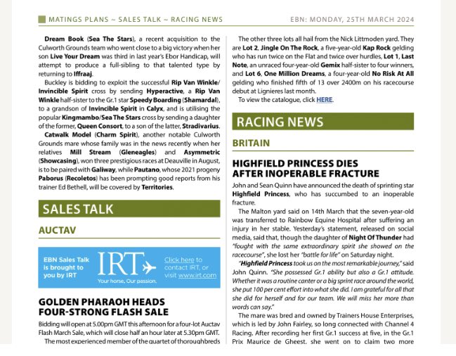 Thank you to @bloodstocknews for a great write up on El Caballo! He’s made a brilliant start to his new career. Get in touch if you would like to book your mare in 🤩