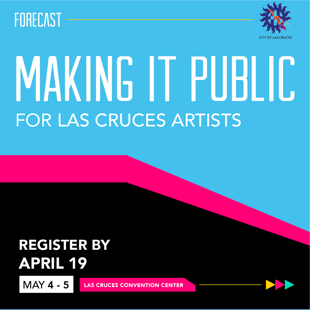 Are you an artist based in @LasCrucesGov? Register by 4/19 for Making It Public, a FREE in-person training held May 4-5 @LasCrucesConv. Topics: • Community engagement • Funding • Taxes Explore + expand your #PublicArt practice: bit.ly/MIPlascruces #LasCruces #NMartists