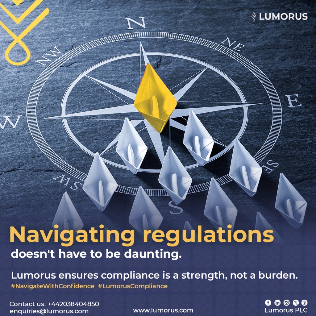 Empowering you to navigate regulations effortlessly, we transform compliance into a strategic advantage. #NavigateWithConfidence as we lead the way to regulatory mastery.
Elevate your business with #LumorusCompliance by your side.