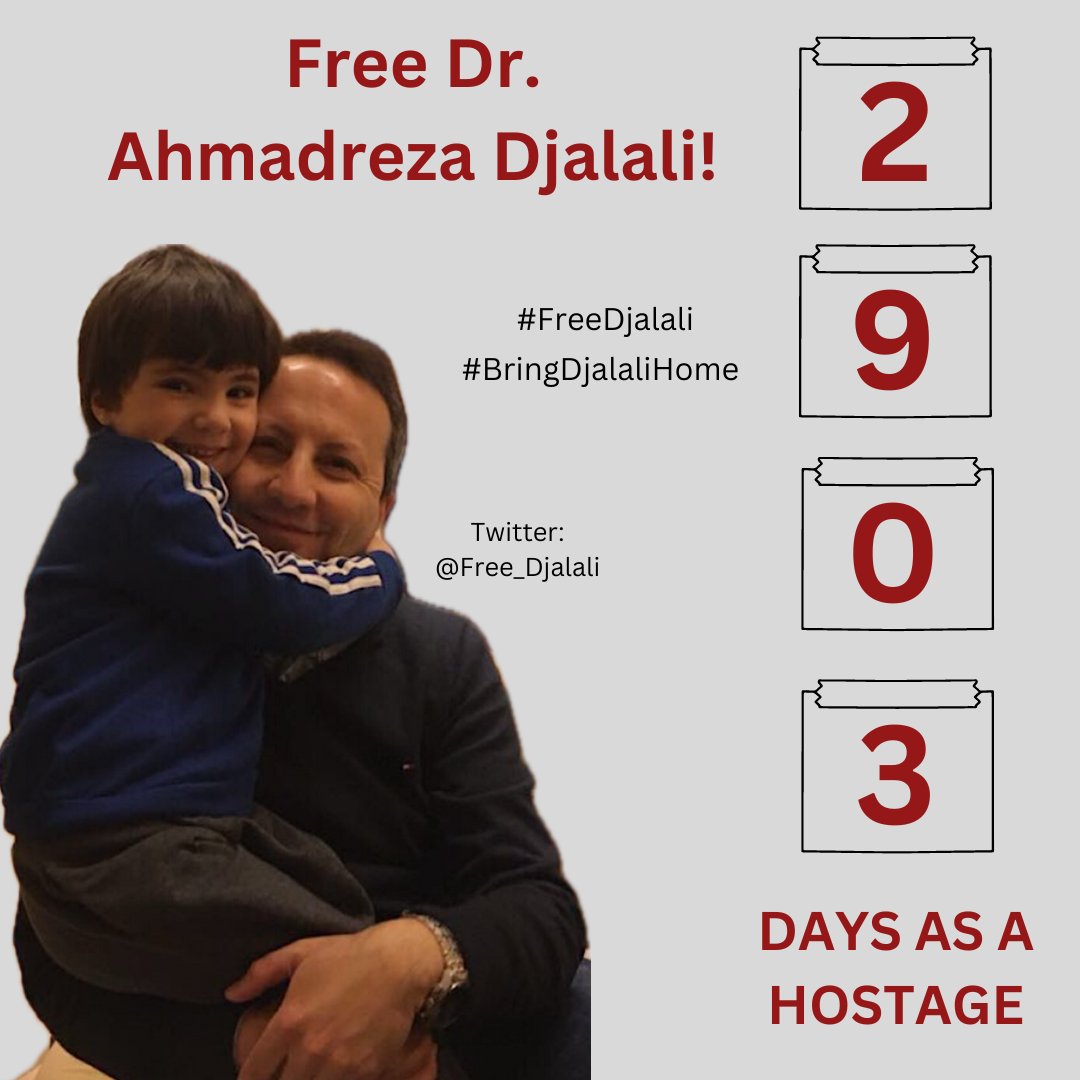 Today marks 2903 (!) days and soon 8 years since Dr. Ahmadreza Djalali, Swedish and EU citizen, was arbitrarily detained and has been ever since held hostage in Iran. We demand his freedom and we demand the Swedish government to act NOW to #FreeDjalali and #BringDjalaliHome