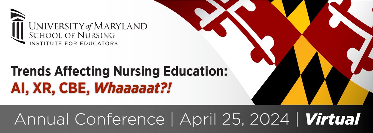 Register today for UMSON’s Institute for Educators' Annual Virtual Nursing Education Conference held on April 25. 💻 This year’s conference is on trends affecting nursing education. Learn more: nursing.umaryland.edu/institute-for-… #nursingeducation
