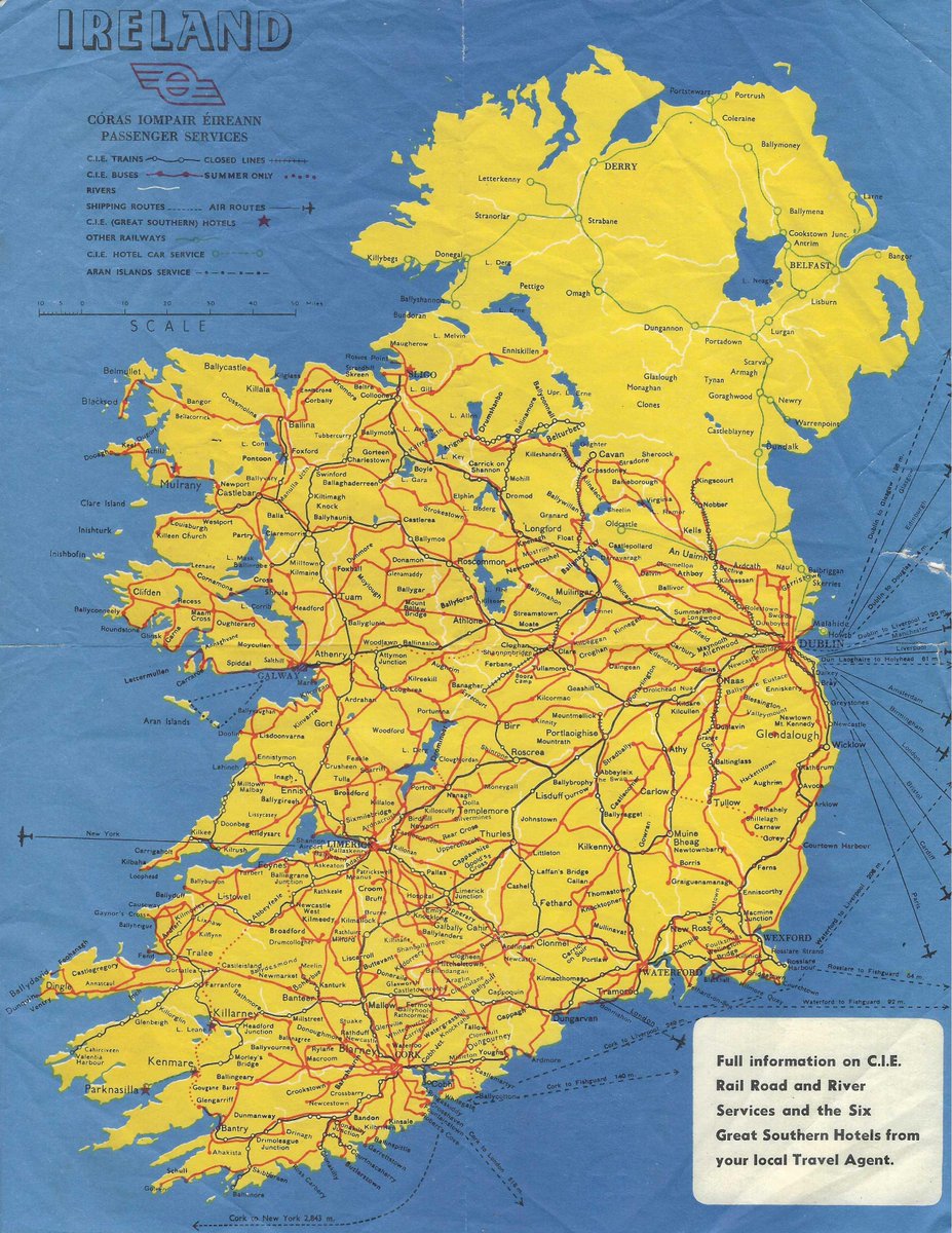 Found this old CIÉ rail and bus map between the pages of a book from a charity shop. I believe it is from 1958 just before the division of the Great Northern Railway Board between the two jurisdictions.