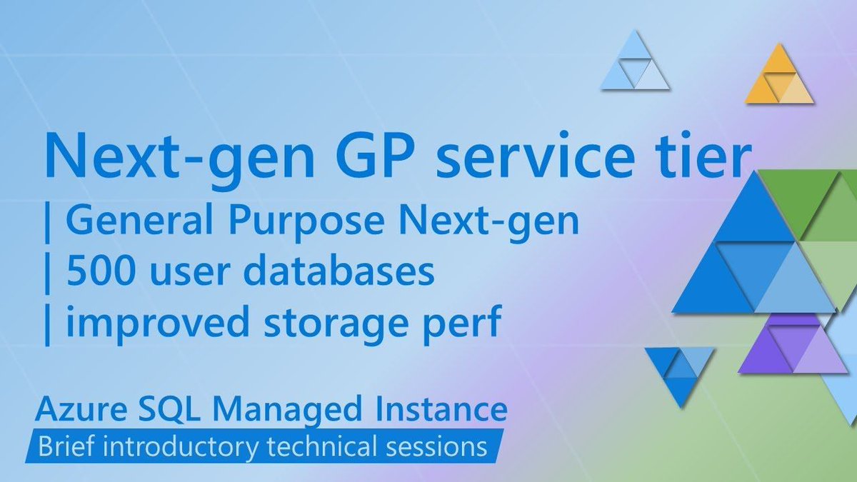 VitalyBruk's tweet image. Next-gen General Purpose service tier brings 500 user dbs, improved storage and more to Azure #SQLMI
buff.ly/43zv8fl
#AzureSQL #database #Microsoft #madeiradata