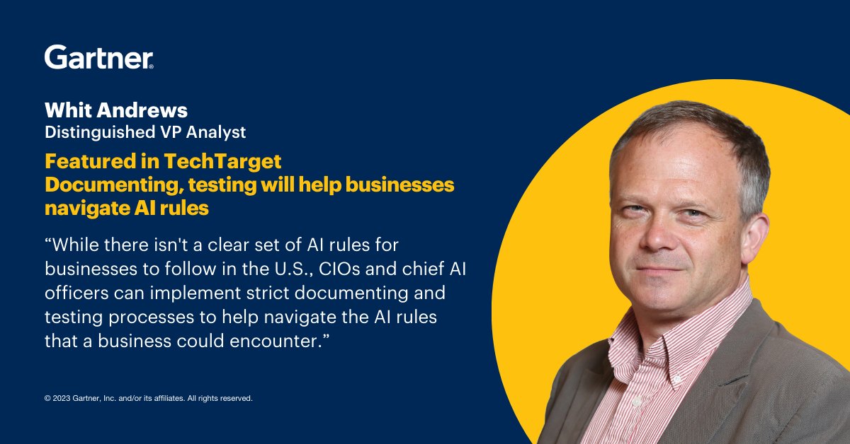Live from #GartnerTGI, Gartner expert Whit Andrews highlighted the importance of businesses working with government to prioritize transparency.

<a href="/m_holland6/">Makenzie Holland</a> shares more of Andrews' insights in a new @TechTarget article. Read more now: bit.ly/3x40jmx #GartnerIT