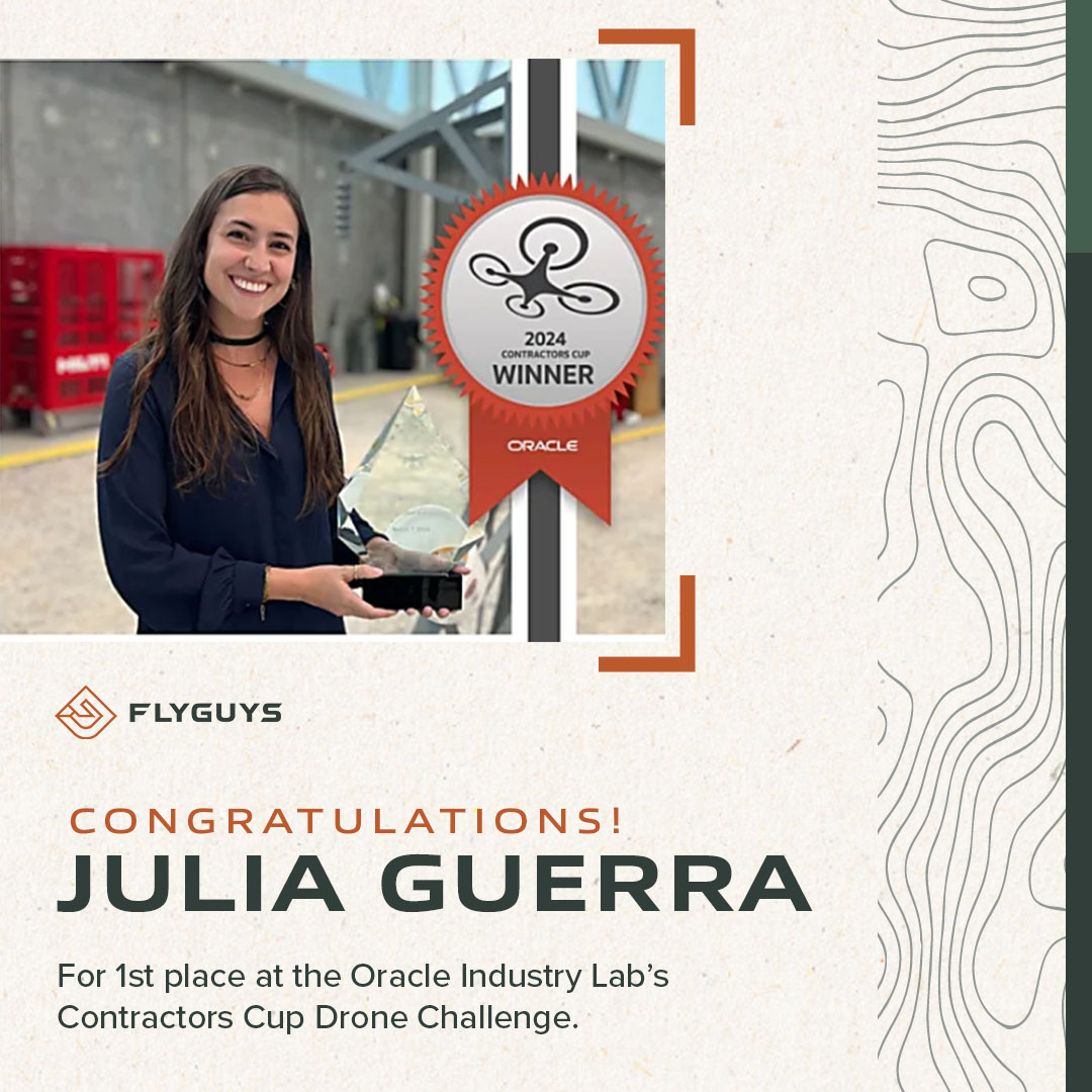 DroneFlyguys's tweet image. Congrats to our Manager of Operations, Julia for her victory at the Oracle Industry Lab’s first Contractors Cup Drone Challenge! Scored on speed, flight quality, and creativity, Julia&apos;s drone piloting skills, won first place!
#NationwideDataCapture #FlyGuys #OracleIndustryLab