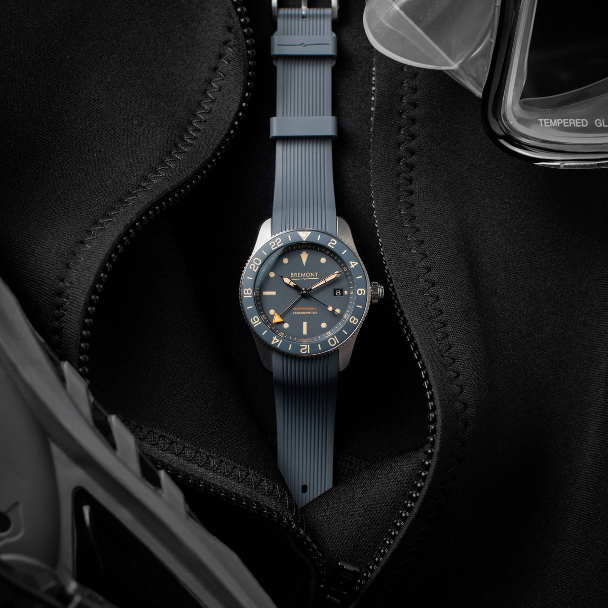 Bremont's tweet image. In a sea of dive watches, the Limited Edition Supermarine Ocean in Thresher Grey emerges, commanding attention with its unique allure.

Bremont Ambassador @OceanRamsey wears the Supermarine Ocean: bremont.com/x/s302-gr-r-s

#Toolwatch #Divewatch #Oceanramsey