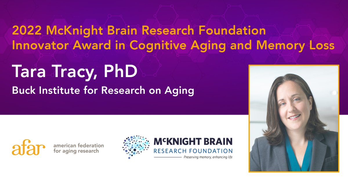 2022 AFAR & @ McKnightBrain1 grantee Tara Tracy, Phd of @BuckInstitute named as #biotech innovator by @SFBusinessTimes; new #research on alt strategy for addressing #Alzheimer’s and #dementia #memory problems published in @jclinicalinvest: ow.ly/q3Zv50QYMV7