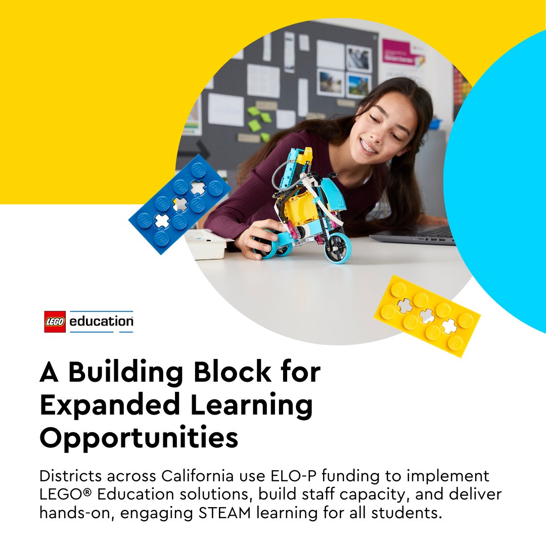 Districts across California use #ELOP funding to implement #LEGOeducation solutions to transform after-school hours into learning adventures to engage and excite students in hands-on STEAM learning. Book a meeting to learn more now. 🎓🔬 bit.ly/4ciVxSu