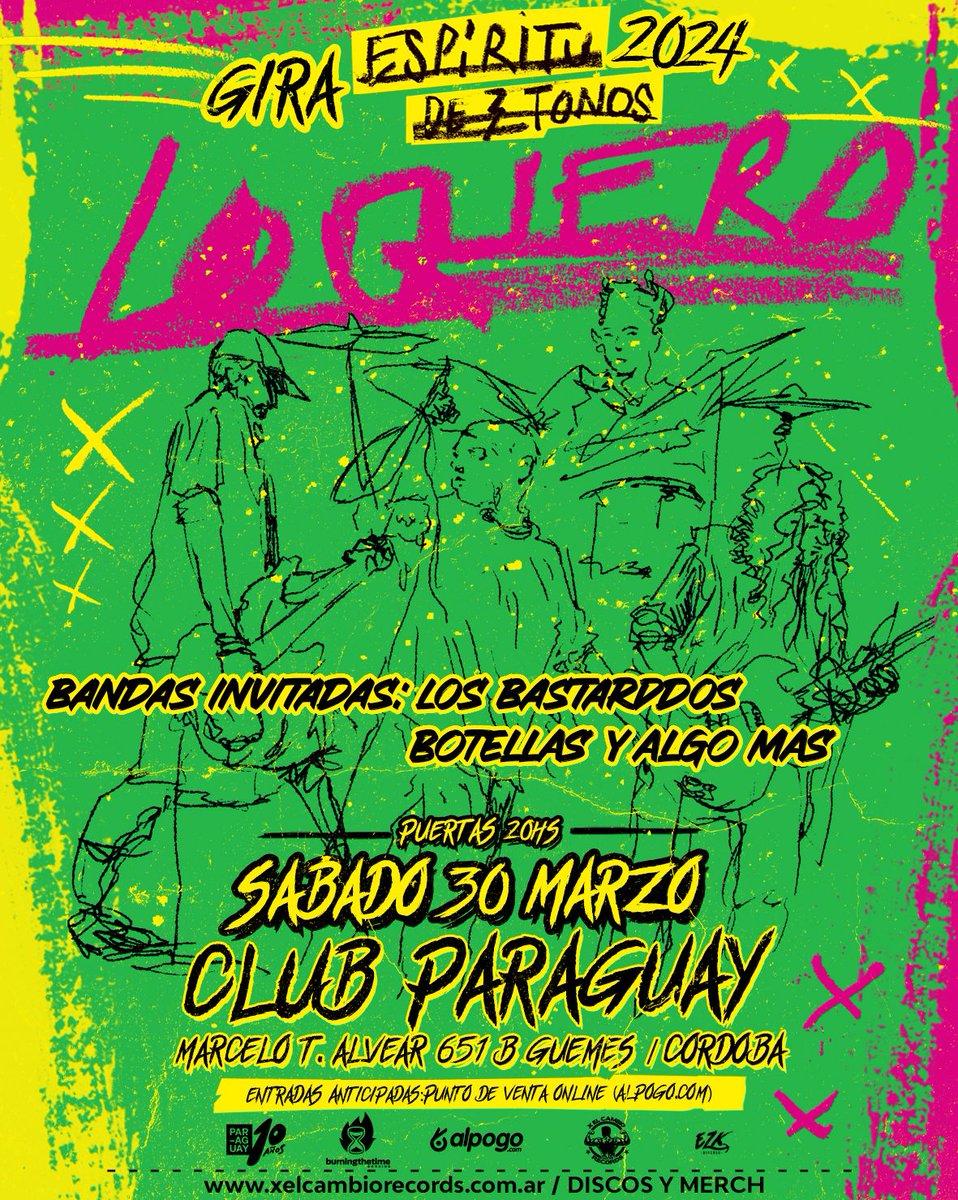 <<LOQUERO vuelve a  Córdoba>>

Fuimos invitadxs a abrir esta hermosa fecha!!
Lxs esperamos este Sábado 30/3 en Club Paraguay a las 20hs..

TENEMOS 2X1 EN ENTRADAS PARA LA FECHA. Escribinos para reservar tu ticket con promo!!