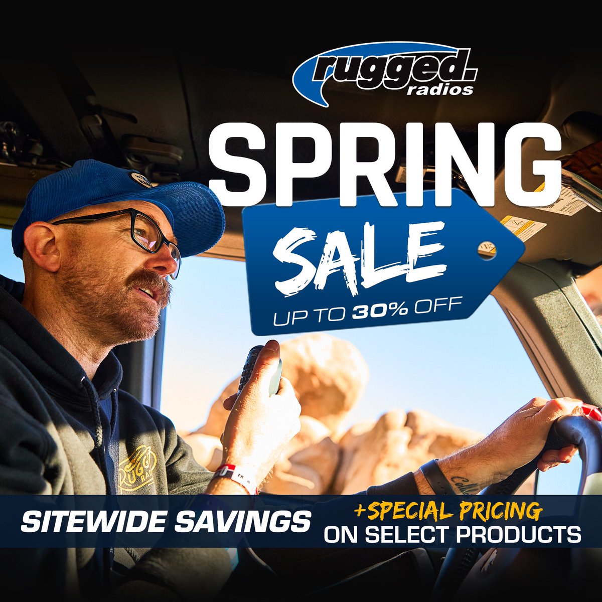 Spring sale is happening NOW! 
Ruggedradios.com 
Save on two way radios, intercoms, fresh air pumpers, helmets for recreation and race, and more! #ruggedradios #twowayradios #radiocomms #utv #jeep #overlanding #offthegrid