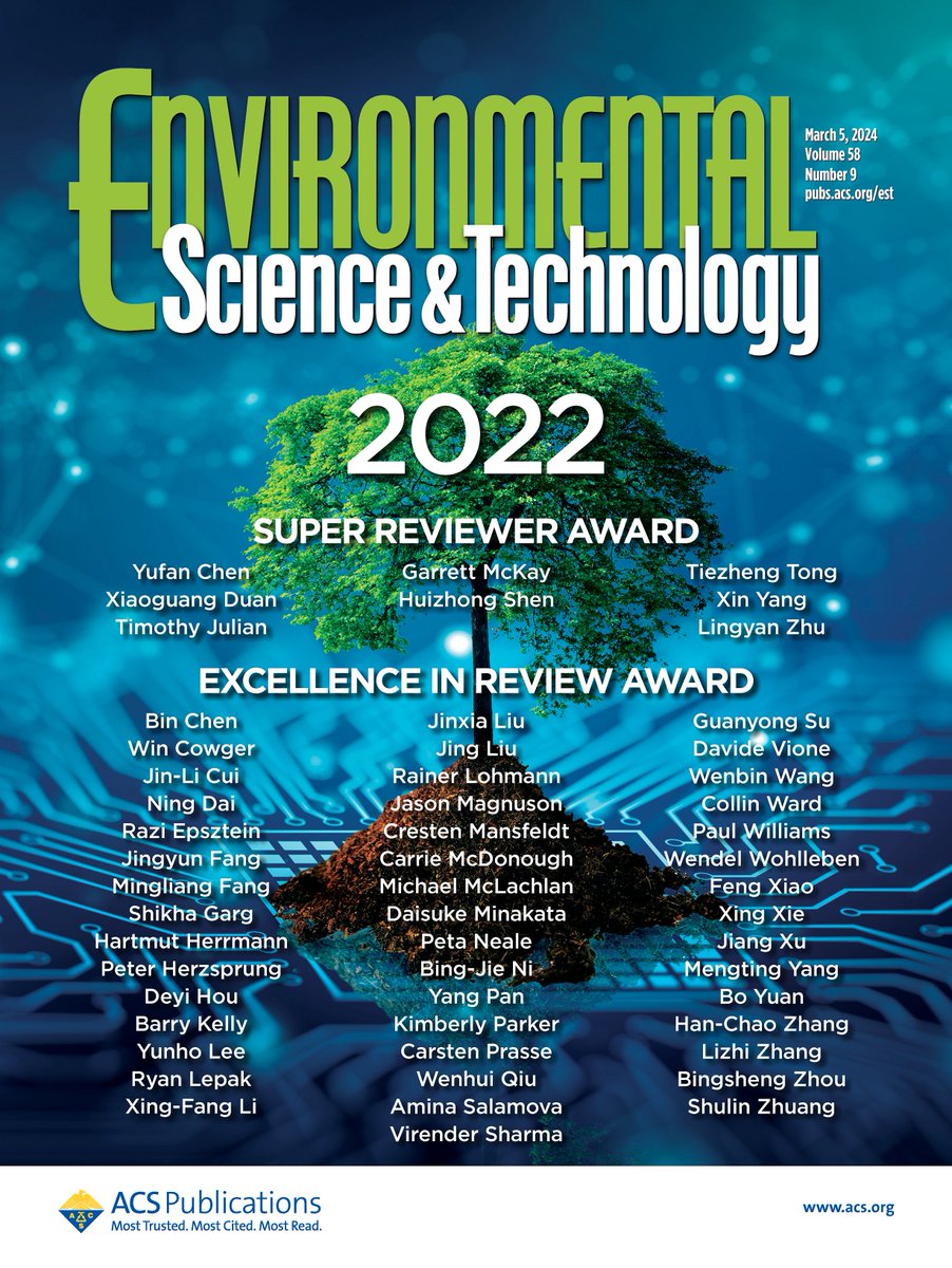 Congrats to Ning on an <a href="/EnvSciTech/">Environmental Science & Technology Journals</a> Excellence In Review Award!