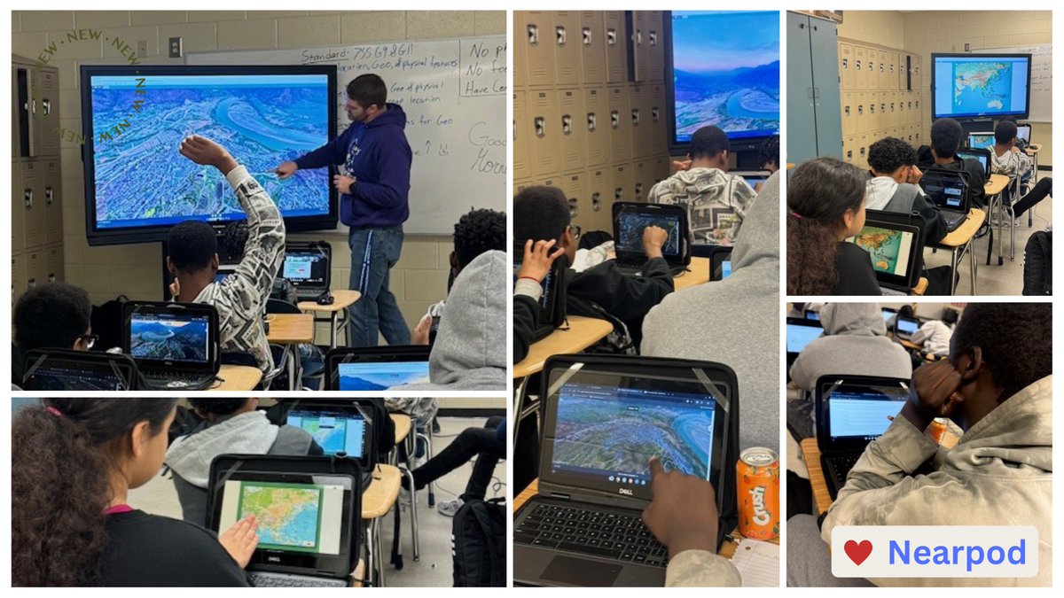 mollybowden's tweet photo. @nearpod for the win in Mr. Henning's 7th grade social studies class @indiancreekmid πΎ Maps, images, and a video... But the best was the VR Fieldtrip to the Yangtze River! Students really explored the geography and had a lot of questions! #engagingstudents #NCSSBeTheBest https://t.co/eJP7KZOjYf