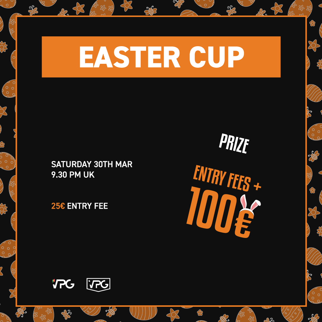 🐰 𝙑𝙋𝙂 𝙀𝙖𝙨𝙩𝙚𝙧 𝘾𝙪𝙥 🐣 <a href="/OfficialVPG/">Virtual Pro Gaming</a> 

🏆 11v11 Pro Clubs
🗓 Saturday 30th of March
⏰ 9:30pm 🇬🇧
🎮 PS5 / XBOX / PC
💰 €25 entry

🔗 discord.gg/5qU3JEr8
➡️ Sign in by going to team-check-in and writing down your team name