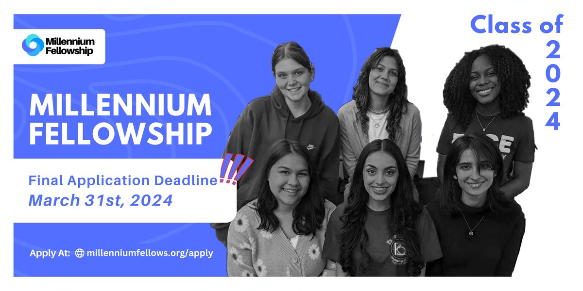 Calling undergraduate leaders and changemakers to apply to #MillenniumFellowship by @ImpactUN and @mcnpartners. Gain access to world class training, connections and credentials to support their civic leadership and social impact! 🔗APPLY by 31 March at: millenniumfellows.org/apply