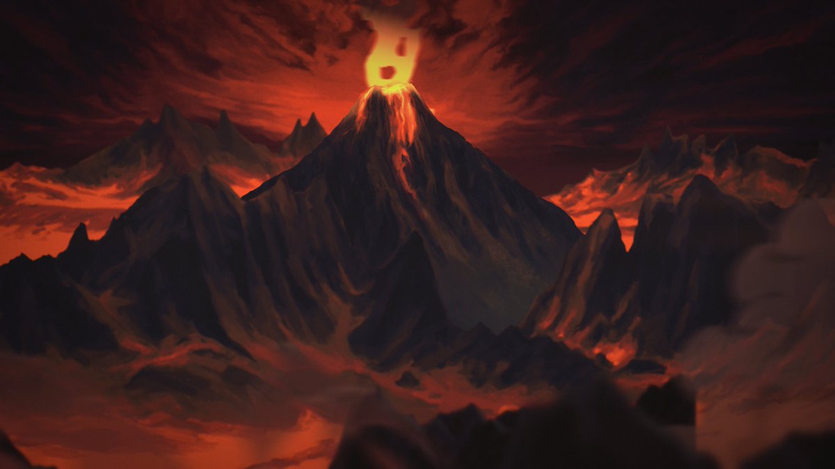 Returning to Mount Doom....
Painting backgrounds right now for the next animation in Middle Earth. It's coming along.
#lotr #lordoftherings #2danimation  #middleearth #animator #conceptart