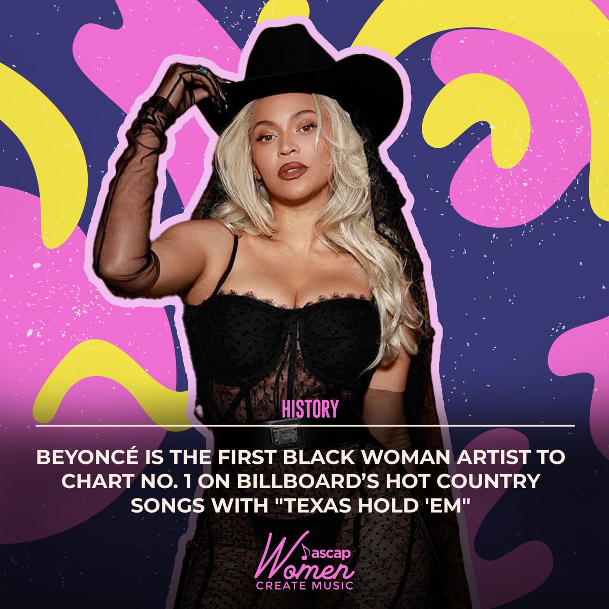 👑 Beyoncé’s country single “Texas Hold ’Em” reached No. 1 on the Billboard country songs chart on February 21, 2024, making her the first Black woman artist to hold the top spot. Her album 'Cowboy Carter' is set to release THIS Friday, March 29.