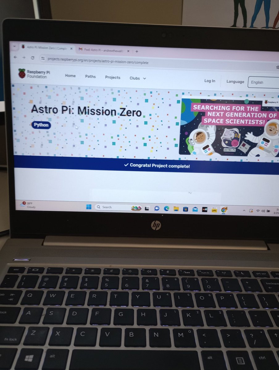 Great to get another code submitted by the youngsters into  <a href="/Astro_Pi/">Astro Pi</a> before the deadline today!!  Looking forward to confirmation  when they  run on the <a href="/Space_Station/">International Space Station</a> !!