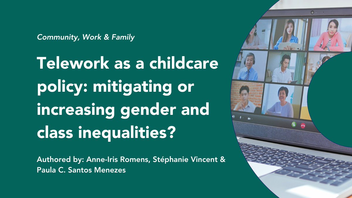 🌶️Hot off the press! 'Telework as a childcare policy: mitigating or increasing gender and class inequalities?' Read at the link: tandfonline.com/doi/full/10.10… #Telework #WorkFromHome #RemoteWork @tandfhss @WFRN