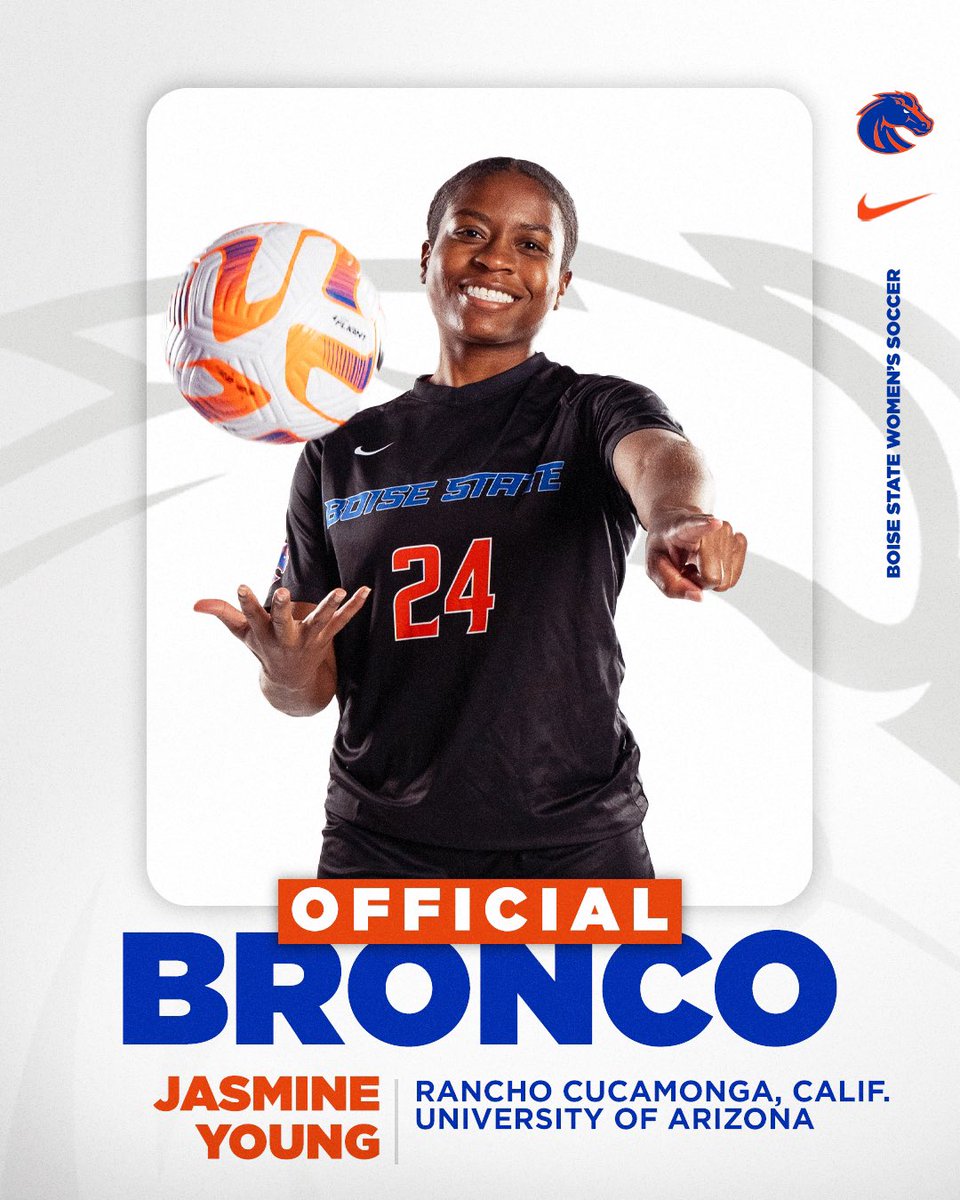 🔷𝗢𝗳𝗳𝗶𝗰𝗶𝗮𝗹 𝗕𝗿𝗼𝗻𝗰𝗼: Jasmine Young🔶 What Coach Thomas says: “We couldn’t be more excited to add Jazzy. She completes a now tremendously talented and experienced back line that we have established.” Welcome to the Bronco Family, Jazzy! #BleedBlue | #WhatsNext