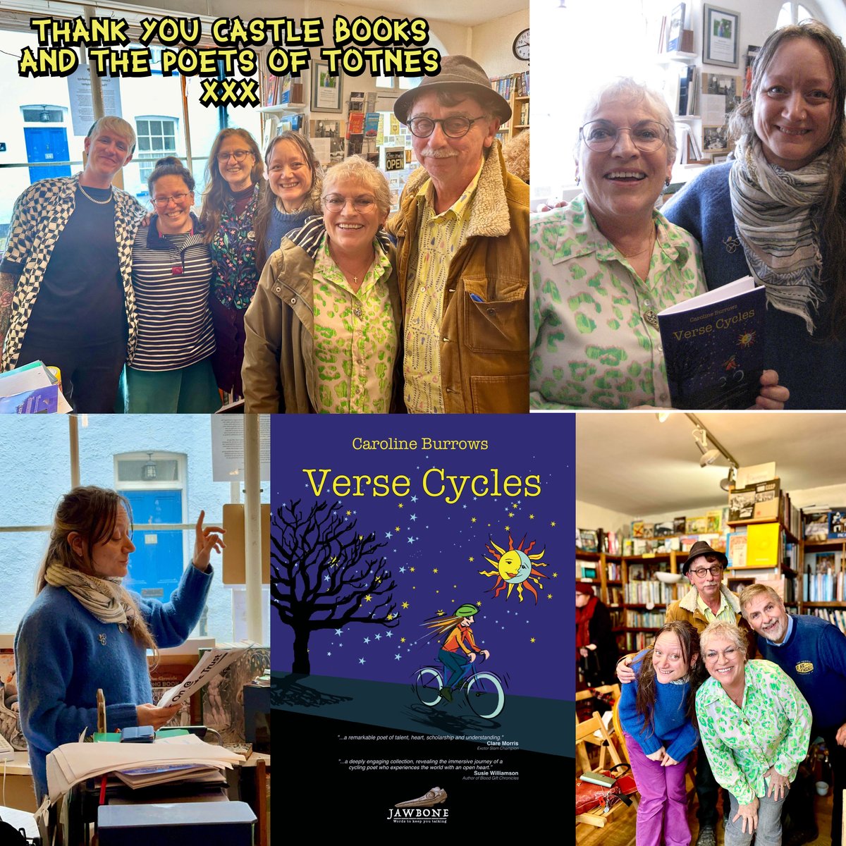 I had such a wonderful time reading poems on Sunday afternoon at #WordStir in the wee gem that is @CastleBooks in #Totnes. #poetrycommunity #poetryevent #communitybookshop #versecycles #booktour #cyclepoet