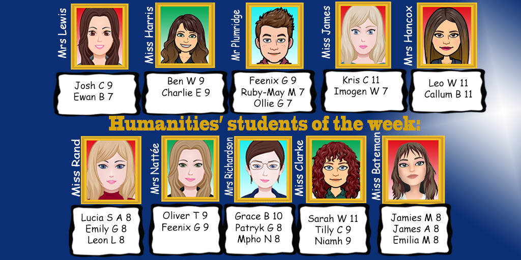 Well done to last week's students of the week! Fantastic effort!