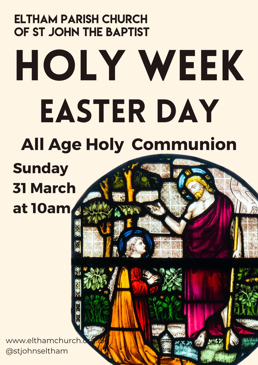 Join us this #HolyWeek as we journey together from the #lastsupper to Christ's #crucifixion and to his glorious #resurrection. All are welcome at #Eltham Parish Church. @ElthamCE @SEninemag @SouthwarkCofE @ThisisEltham