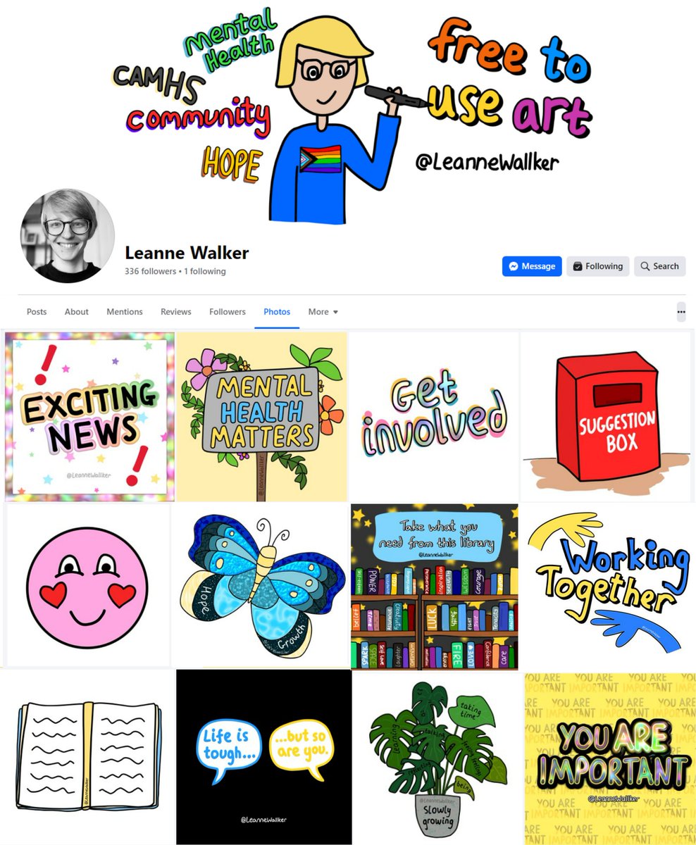 LeanneWallker's tweet photo. I've made an art bank which currently has 180 images (!) which are all free to save, use &amp; share. For people, services, organisations, groups... basically anyone doing great things wanting art for any non-commercial purpose. (1/4) https://t.co/PI7vx6uzJs