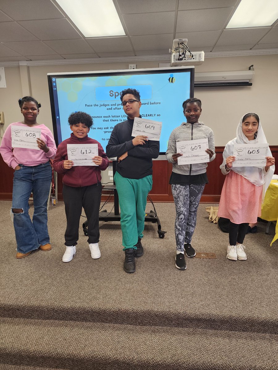 Congratulations to our top spellers from 6th, 7th,and 8th grade! After flexing their vocabulary prowess in grade-level mini-Bees, these 14 students will compete in the schoolwide Spelling Bee this Tuesday, 3/26 at 5:30pm in the middle school auditorium! Come support our students.