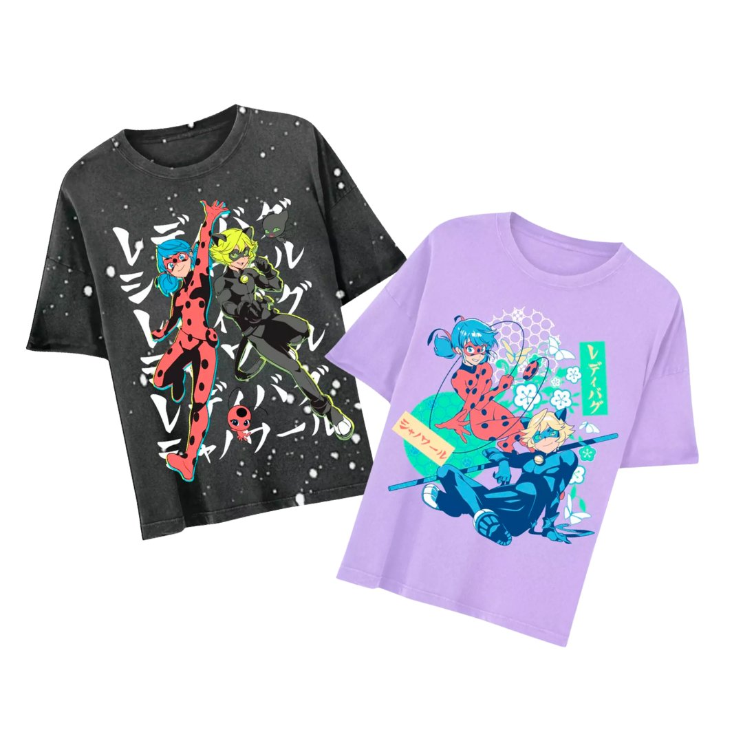 🇺🇸: Tales Of Ladybug & Cat Noir Floral Duo Boyfriend Fit Girls T-Shirt 😍💜 When evil arises, you can count on your favorite superheroes to get the job done! 🖤Find it at @hottopic! hottopic.com/product/miracu… #miraculous #miraculousladybug #hottopic #ladybug #catnoir