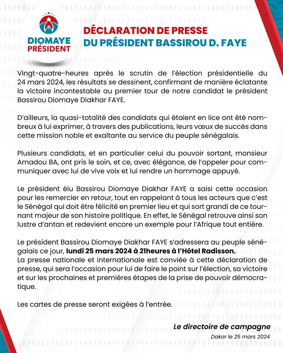 COMMUNIQUÉ