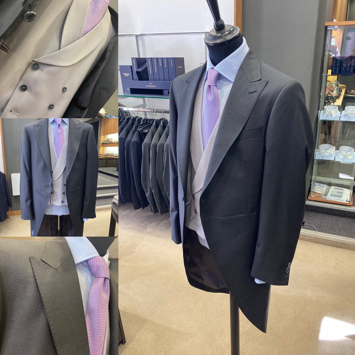 Made to Measure Classic grey tailcoat / trouser set with dove grey DB waistcoat - this one will be proudly worn in Windsor Castle next month. So pleased we got to create this one. 

#madetomeasure #tailoring #belfast #thehomeofbelfasttailoring #mensstyle #style