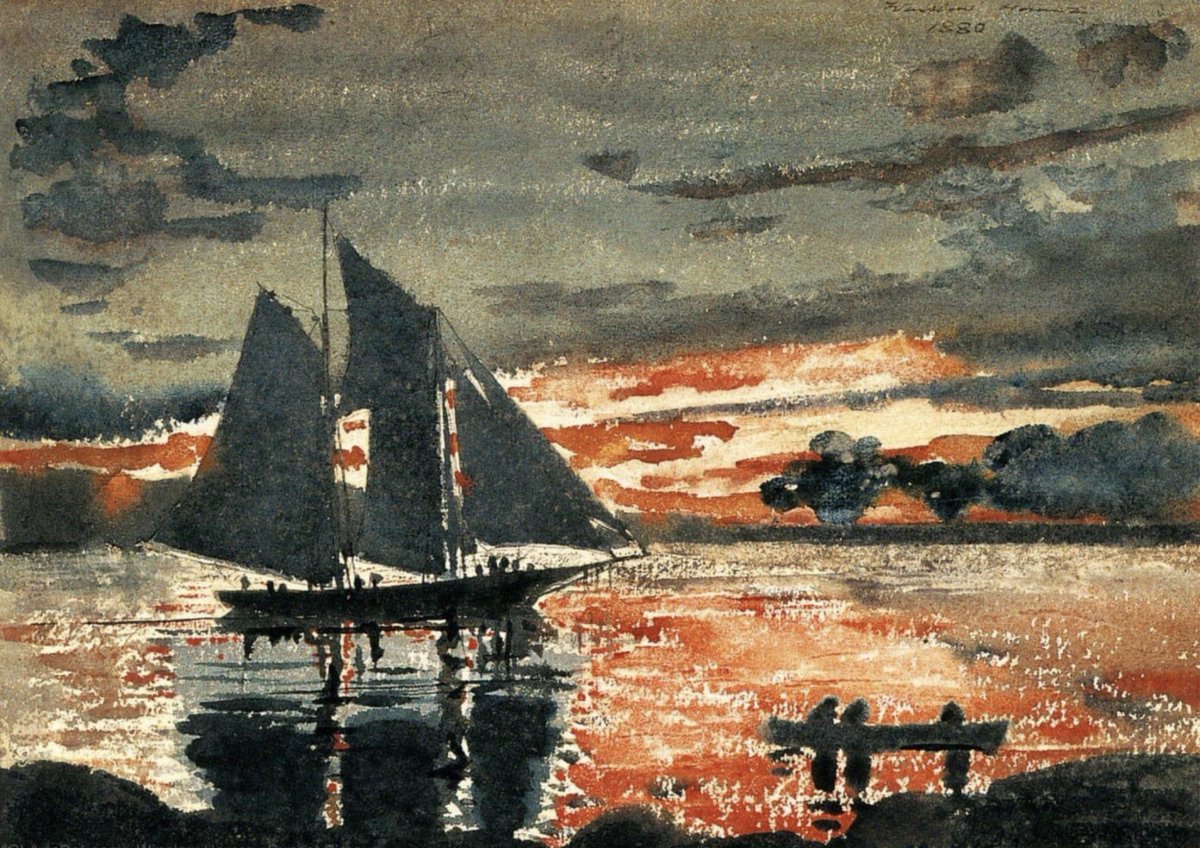 Winslow Homer - Sunset fires (1880)
#winslowhomer
monoeil.blog/winslow-homer/