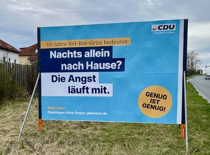 Ich dachte Angstmacherei sei Sache der Links- und Rechtspopulisten. Jetzt versucht sich auch die @cdu_thueringen daran. Wird aber nicht funktionieren. #Thüringen ist und bleibt eines der sichersten Bundesländer. Verdienst unserer Polizei. Darauf können wir stolz sein.