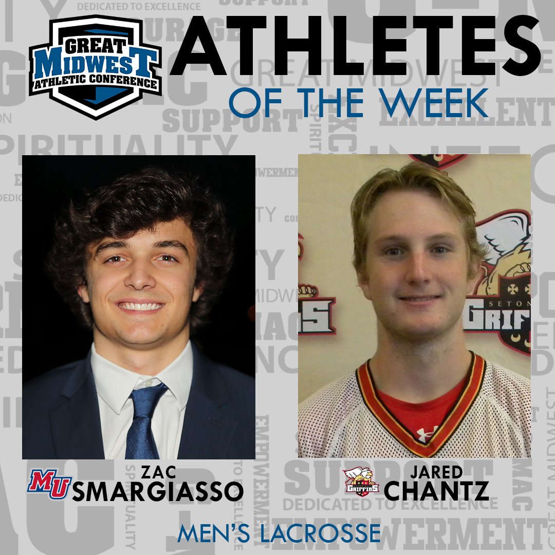 Great Midwest Men's Lacrosse Athletes of the Week 🥍

#BeGreat | greatmidwestsports.com/news/2024/3/25…
