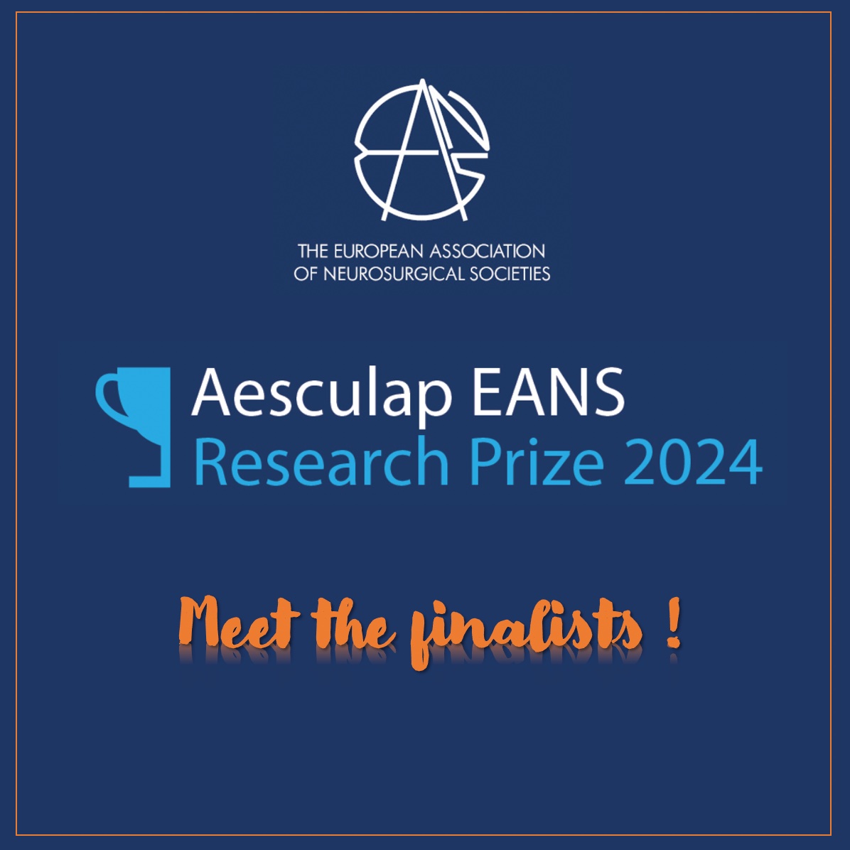 Results are out! Meet our 4 #clinicalresearch and our 3 #laboratoryresearch finalists for the Aesculap EANS Research Prize 2024 🏆

This week throughout, we will be presenting a shortlisted finalist’s work each day ! Lots to learn and get inspired from ! 

@EANSonline50 @EANS_yns