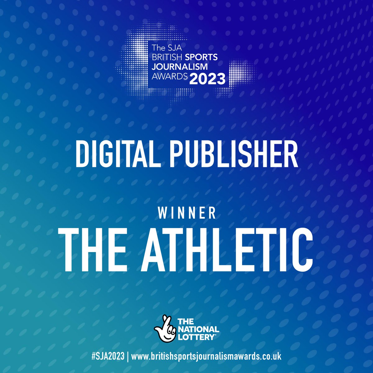 Next up, it's the Digital Sports Publisher of the Year Award, and the winner is @TheAthleticFC! Judges highlighted that their exclusives set the agenda for weeks. #SJA2023