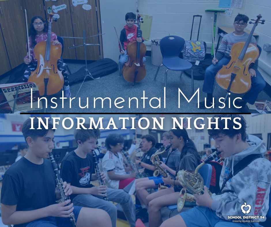 Parents of 4th grade students interested in instrumental music are invited to attend the info meeting (7 p.m.) at their neighborhood junior high: @meadmustangs54 4/22 @IkeEagleNews 4/23 @FrostSpartans & @D54Keller 4/24 @AddamsCrusaders 4/25 More info at sd54.org/instrumentenro….