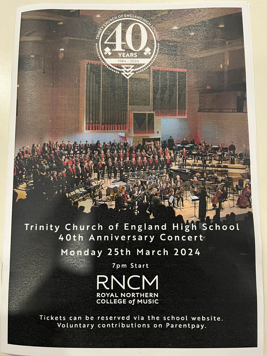 What an amazing pool of talent @TrinityHighMcr students n so proud of all the performances of @TrinityHighMus tonight at @rncmlive celebrating 40 years of incredible contributions to education. Long live Trinity!