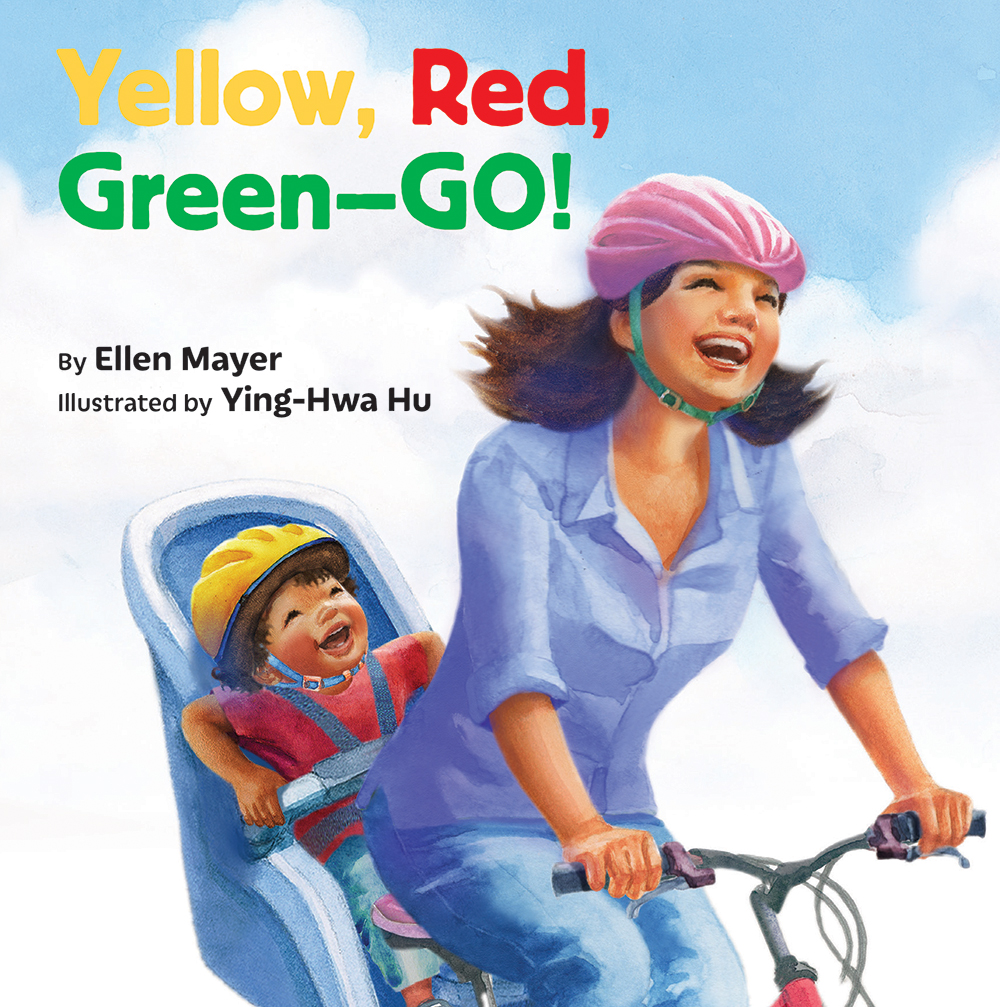 Look at this stunning cover by Ying-Hwa Hu for our sixth #boardbook together in the Small Talk Books® series! #YellowRedGreenGO introduces the important #earlymath concept of patterns. What patterns will mother & child see as they bike to grandma’s house? #coverreveal #kidlit🚦🎆