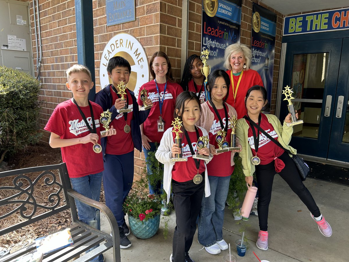 Springdale’s Math Team made a clean sweep with medals, trophies, and accolades.  Congratulations to the team and Coach Amy Morgan!

Team test -1st Place 

Speed round: 1st and 2nd place wins

Individual test: 1st, 2nd, and 3rd place for 5th grade  and 1st place for 4th grade