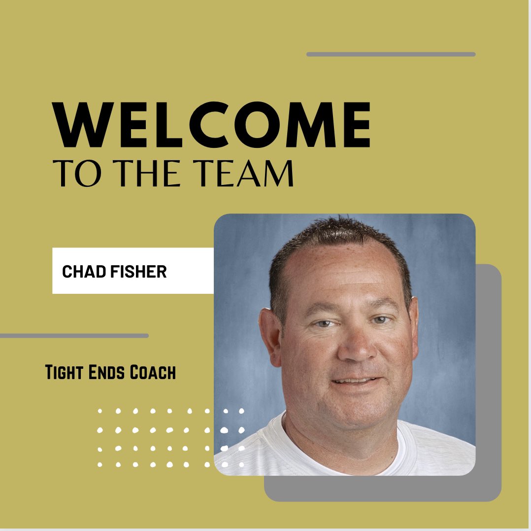 We would like to welcome Coach Fisher to Calhoun. He will be coaching Tight Ends. #WAC