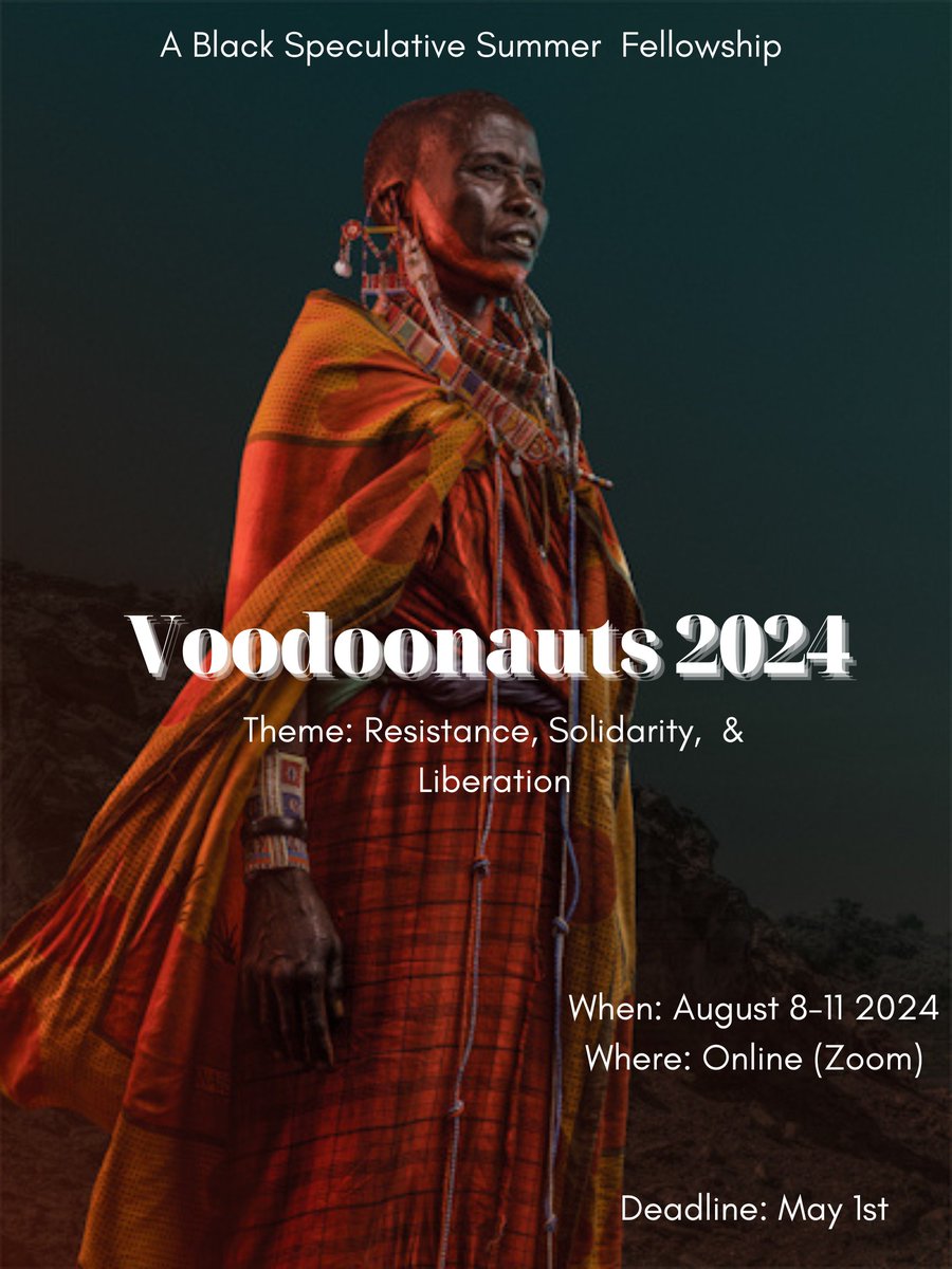 After a one year hiatus, Voodoonauts is back!!! We are so excited to share our 2024 call for Black speculative writing Fellows! Since 2020 we have offered a space for Black speculative storytellers to connect across the diaspora. Our fellows have been as diverse as our cofounders